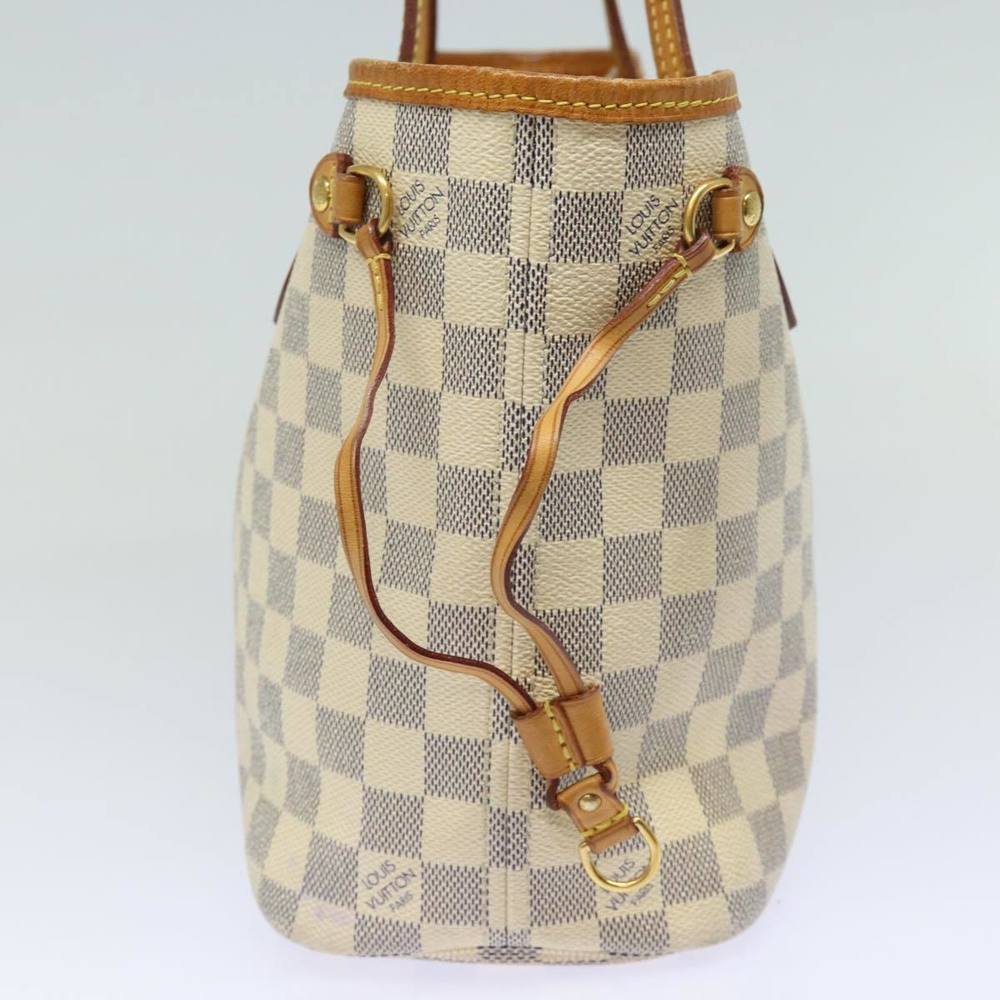 LOUIS VUITTON Damier Azur Neverfull PM Tote Bag N41362 LV Auth 80052 - Picture 4 of 16